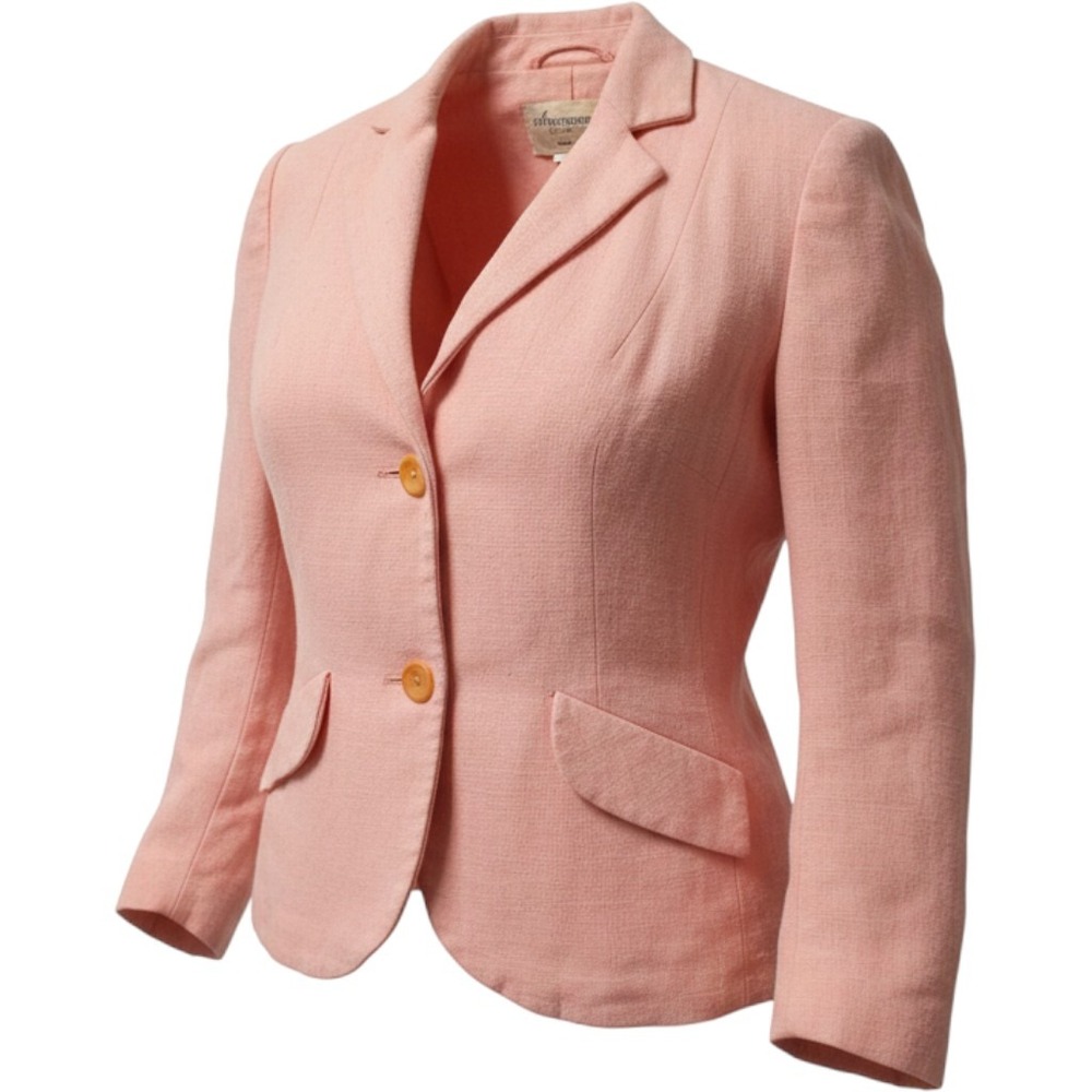 Vintage Sportempos Pink Blazer Union Made ILGWU Textured Jacket Salmon Small/Med